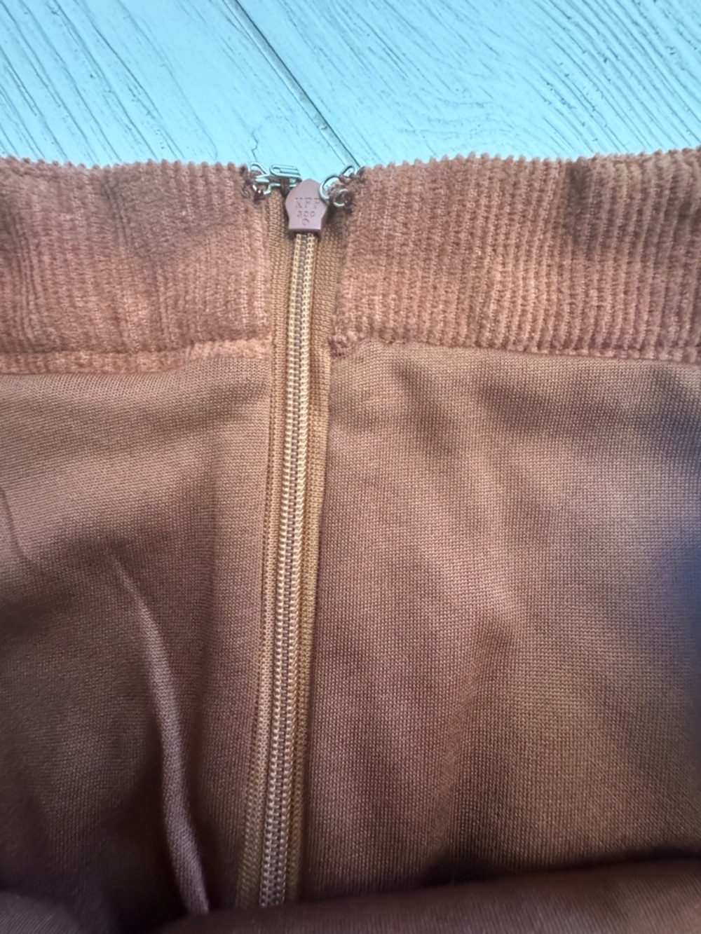 Love Riche Ruffled Corduroy Mini Skirt - Rusty Terracotta - Picture 3 of 4